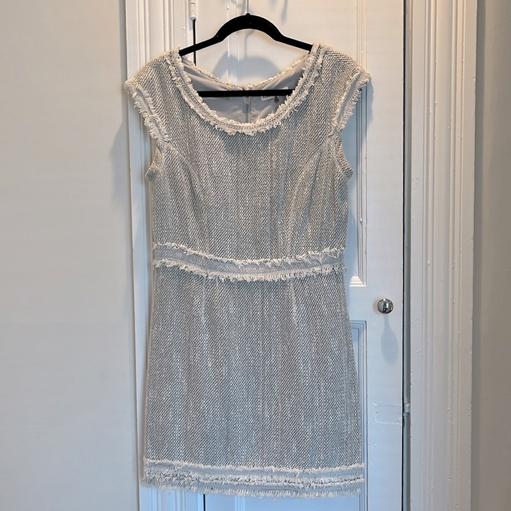 Rebecca Taylor grey dress with silver accents